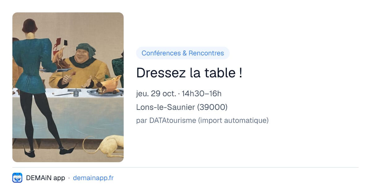 Dressez la table ! — Lons-le-Saunier