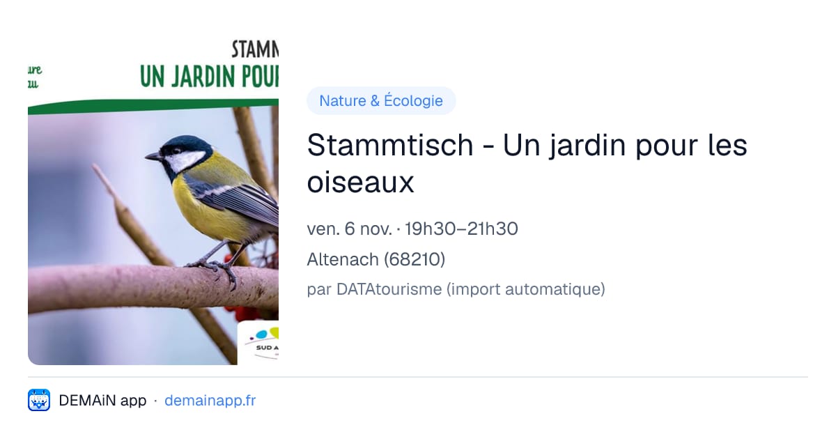 Stammtisch - Un jardin pour les oiseaux — Altenach