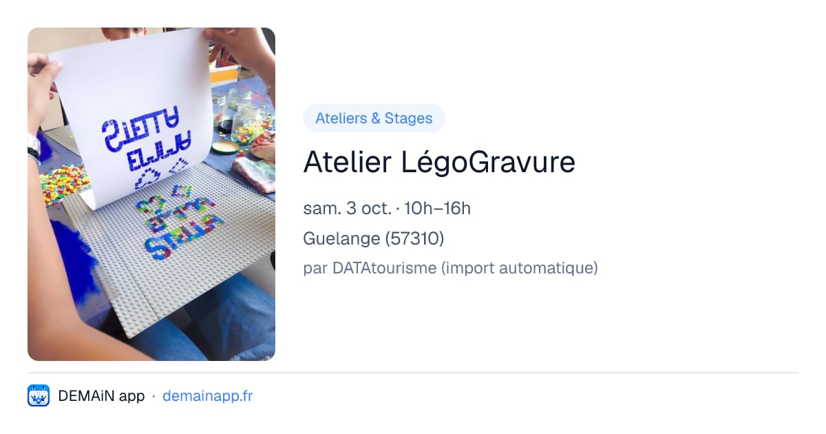 Atelier LégoGravure — Guelange