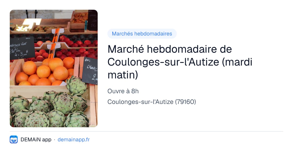 Marché hebdomadaire de Coulonges-sur-l'Autize (mardi matin) — Coulonges-sur-l'Autize