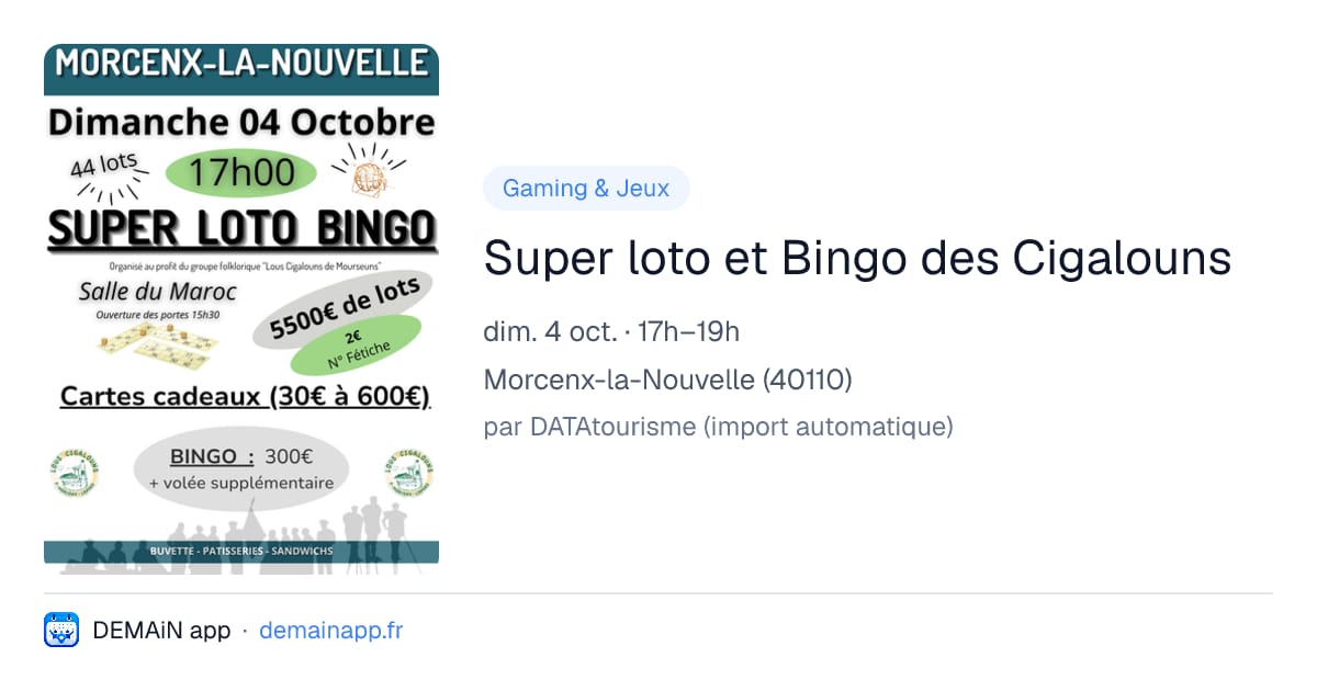 Super loto et Bingo des Cigalouns — Morcenx-la-Nouvelle