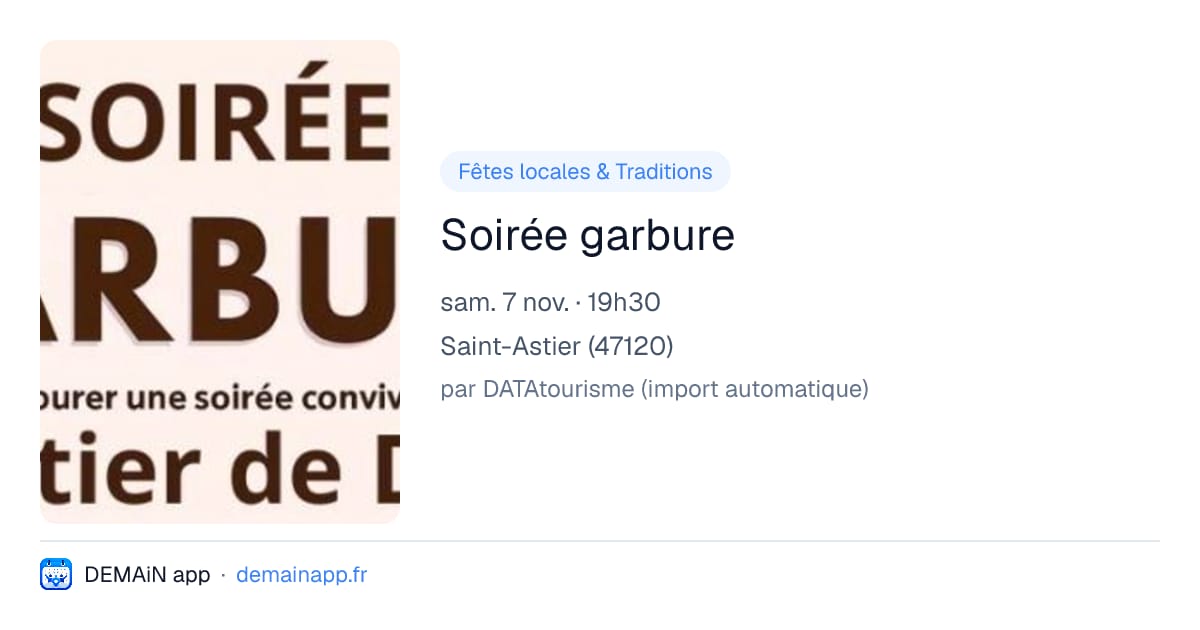 Soirée garbure — Saint-Astier