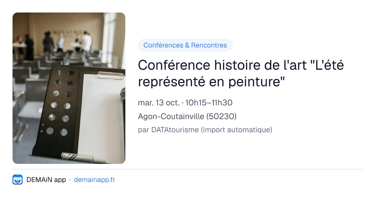 Conférence histoire de l'art "L'été représenté en peinture" — Agon-Coutainville