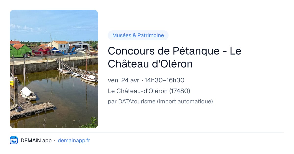 Concours de Pétanque - Le Château d'Oléron — Le Château-d'Oléron