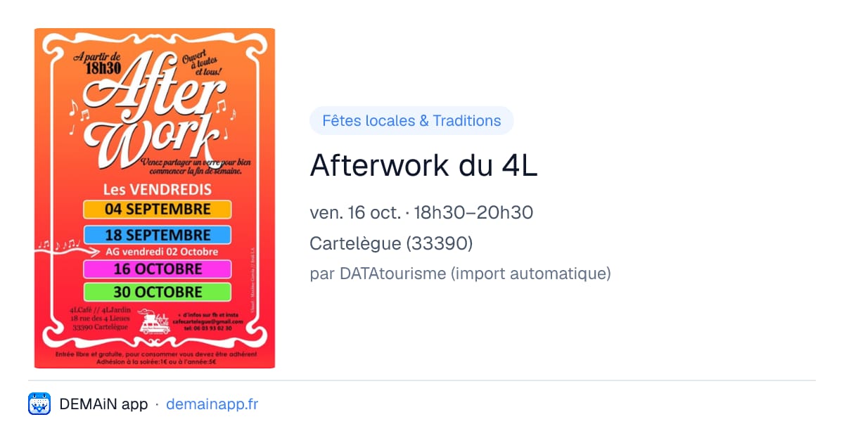 Afterwork du 4L — Cartelègue