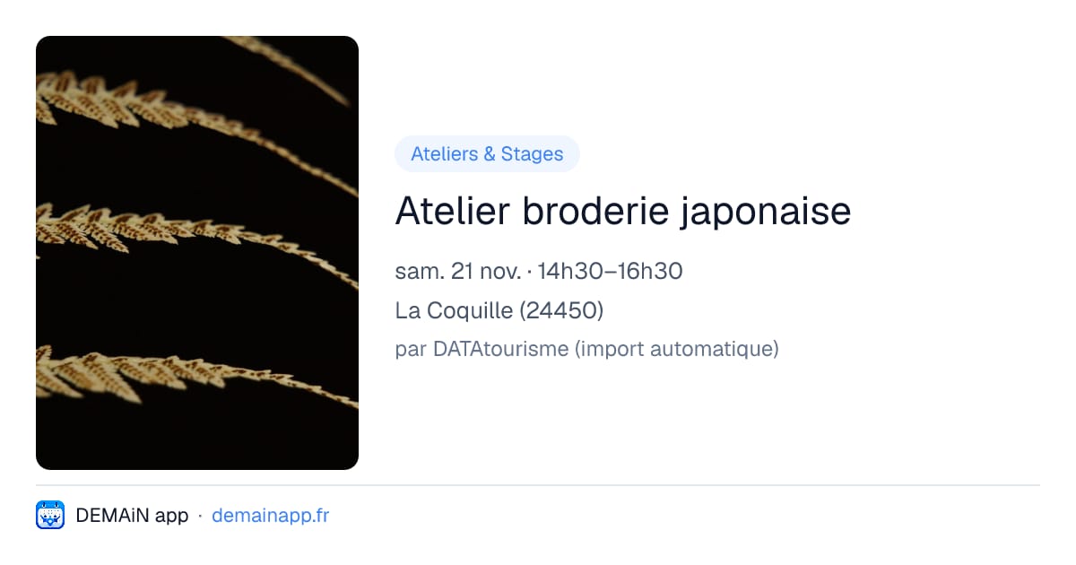 Atelier broderie japonaise — La Coquille