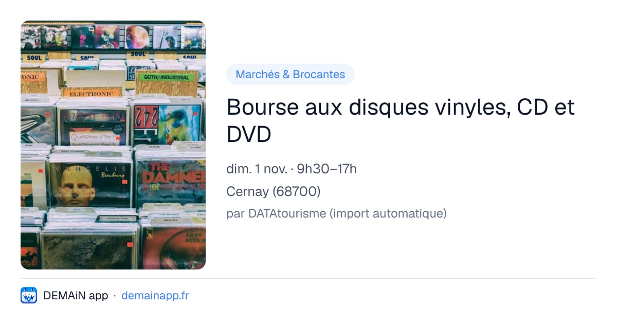 Bourse aux disques vinyles, CD et DVD — Cernay