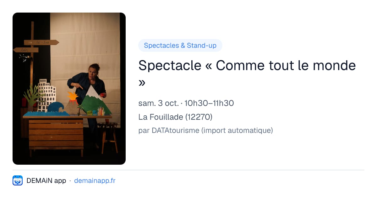 Spectacle « Comme tout le monde » — La Fouillade