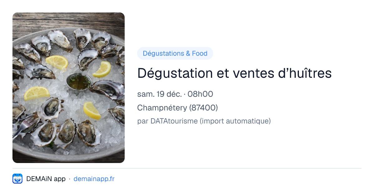 Dégustation et ventes d’huîtres — Champnétery
