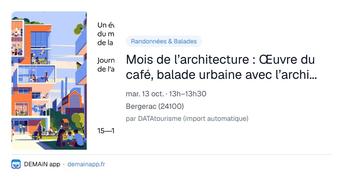Mois de l’architecture : Œuvre du café, balade urbaine avec l’architecte des Bâtiments de France — Bergerac