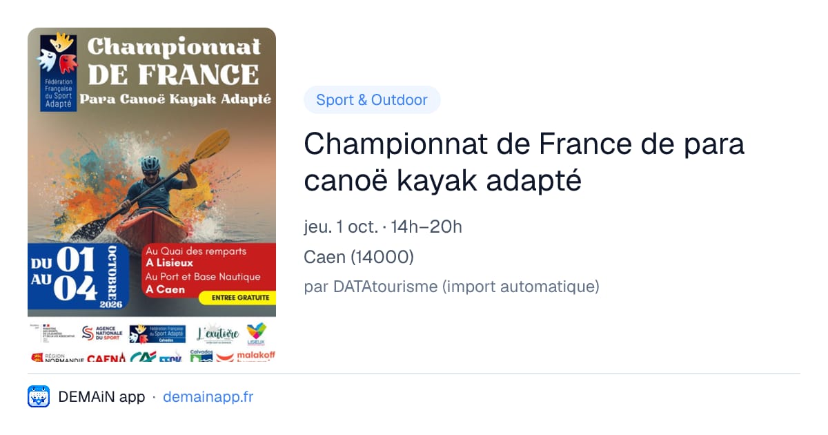 Championnat de France de para canoë kayak adapté — Caen