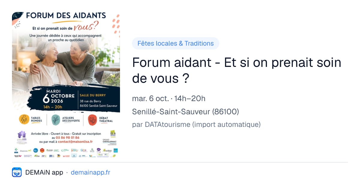 Forum aidant - Et si on prenait soin de vous ? — Senillé-Saint-Sauveur