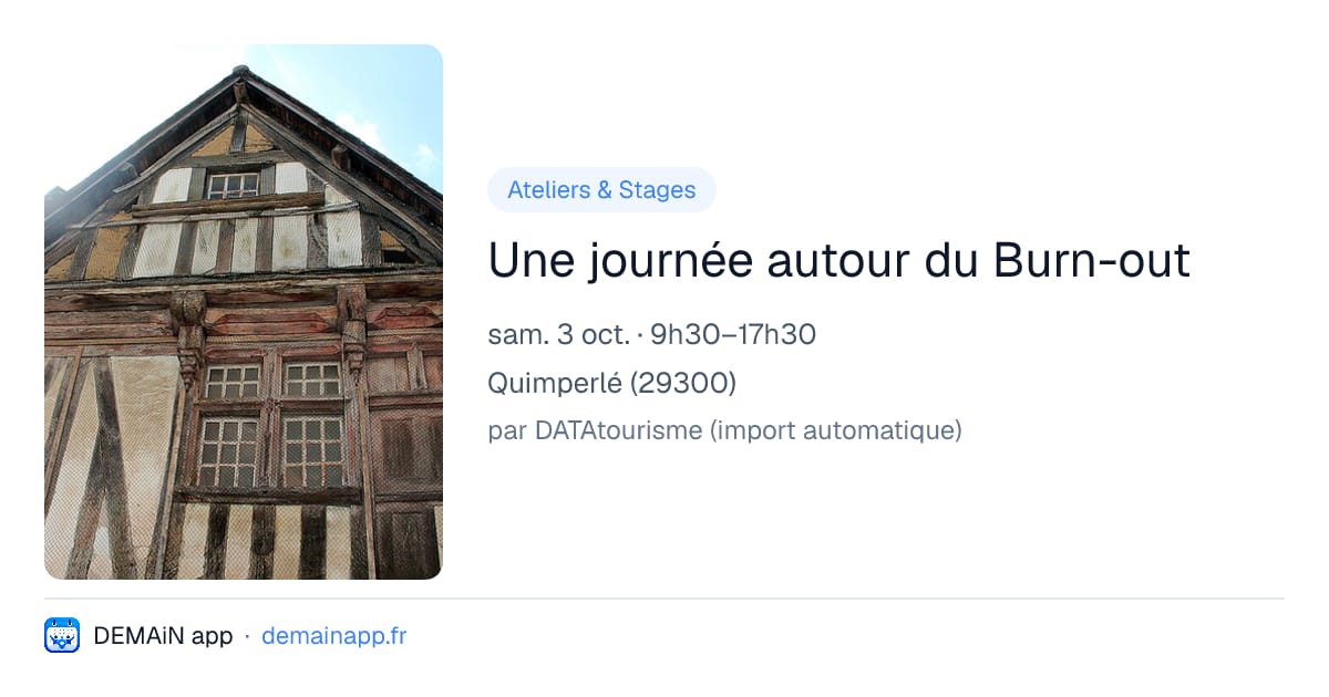 Une journée autour du Burn-out — Quimperlé