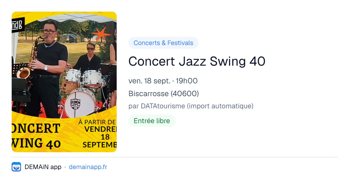 Concert Jazz Swing 40 — Biscarrosse