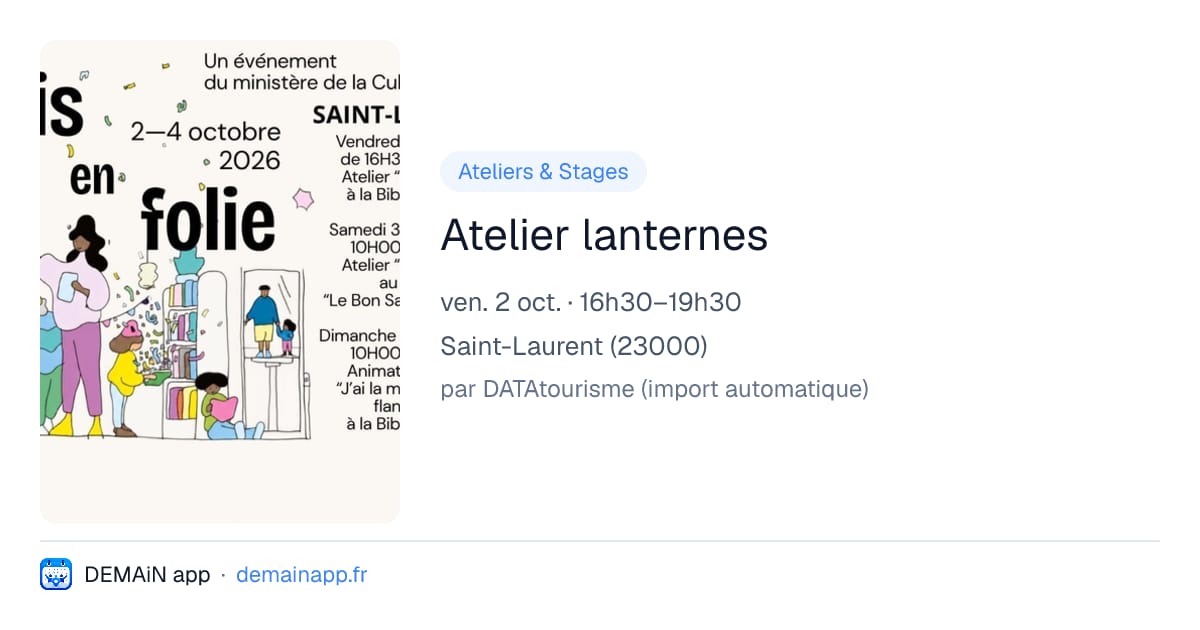 Atelier lanternes — Saint-Laurent