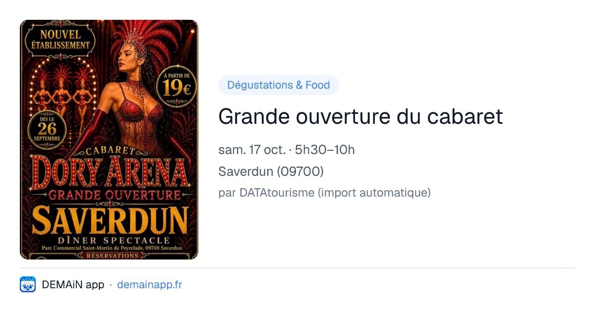 Grande ouverture du cabaret — Saverdun