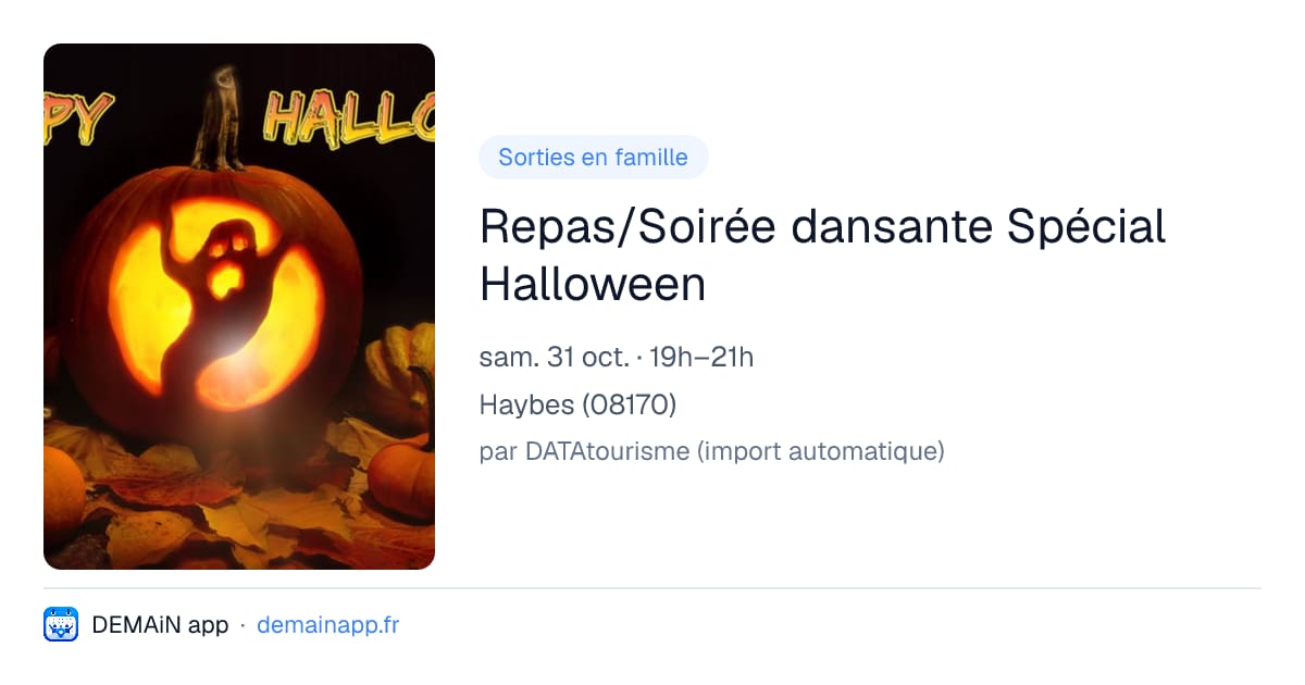 Repas/Soirée dansante Spécial Halloween — Haybes