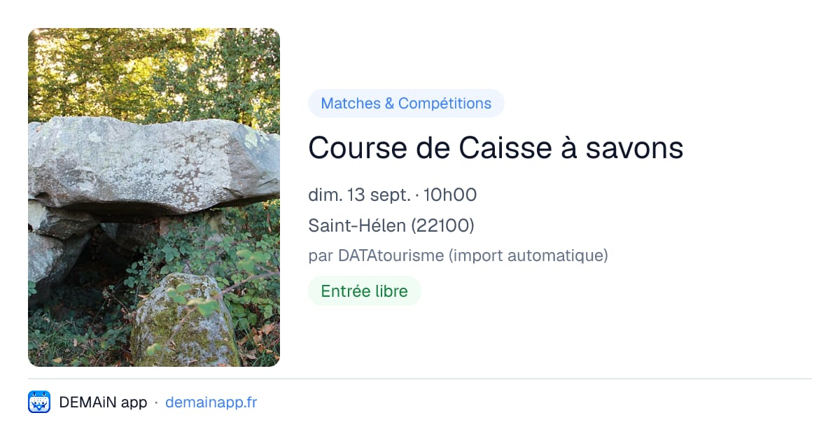 Course de Caisse à savons — Saint-Hélen