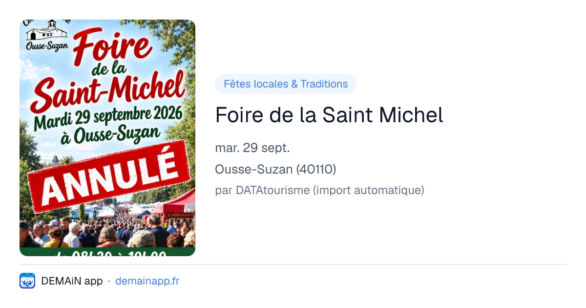 Foire de la Saint Michel — Ousse-Suzan