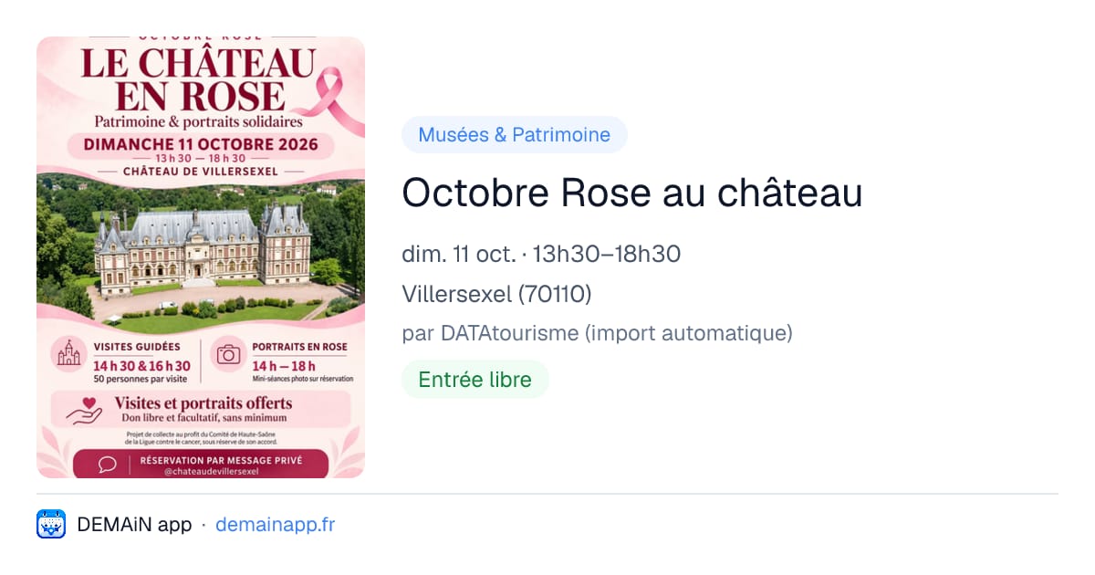 Octobre Rose au château — Villersexel
