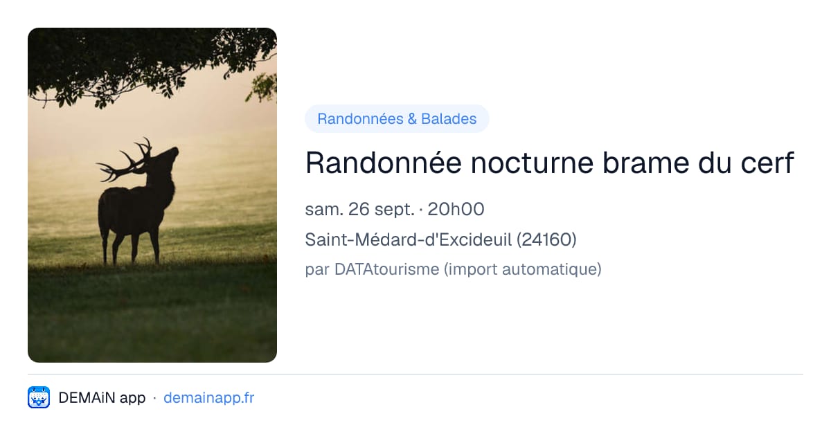Randonnée nocturne brame du cerf — Saint-Médard-d'Excideuil