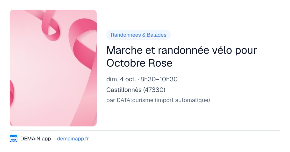Marche et randonnée vélo pour Octobre Rose — Castillonnès