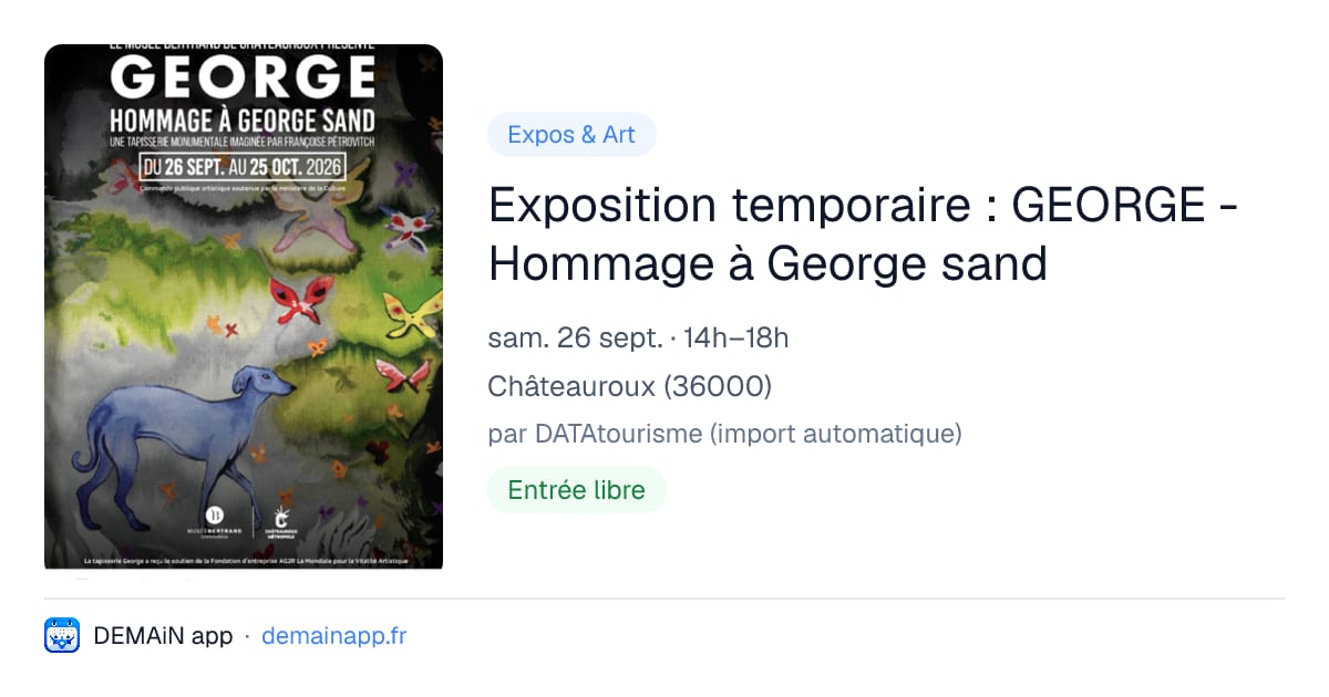 Exposition temporaire : GEORGE - Hommage à George sand — Châteauroux