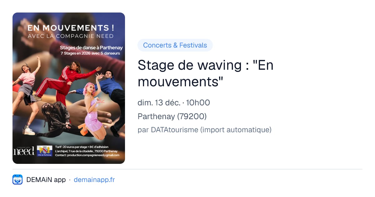 Stage de waving : "En mouvements" — Parthenay