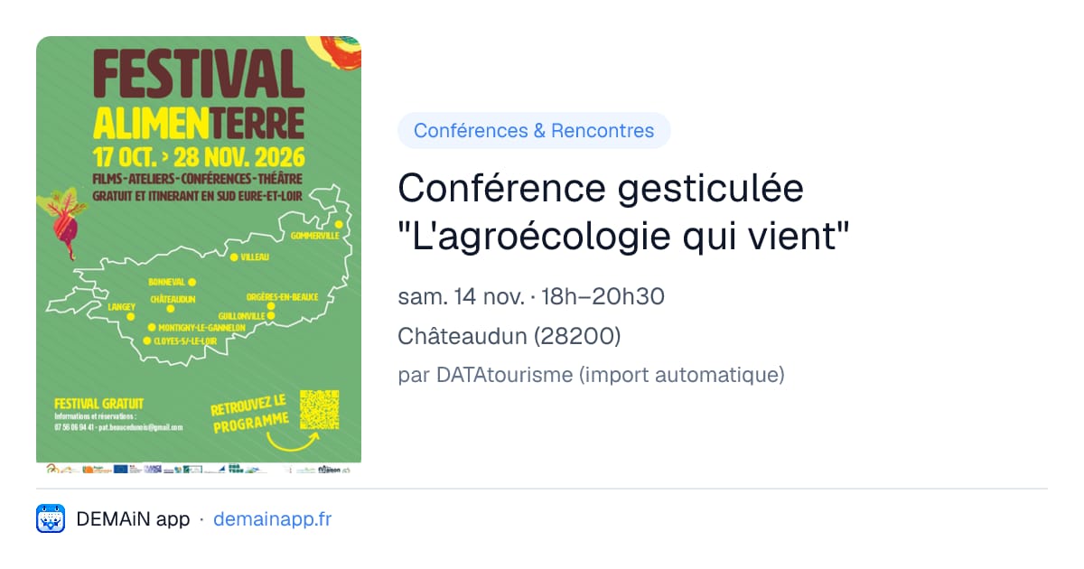 Conférence gesticulée "L'agroécologie qui vient" — Châteaudun