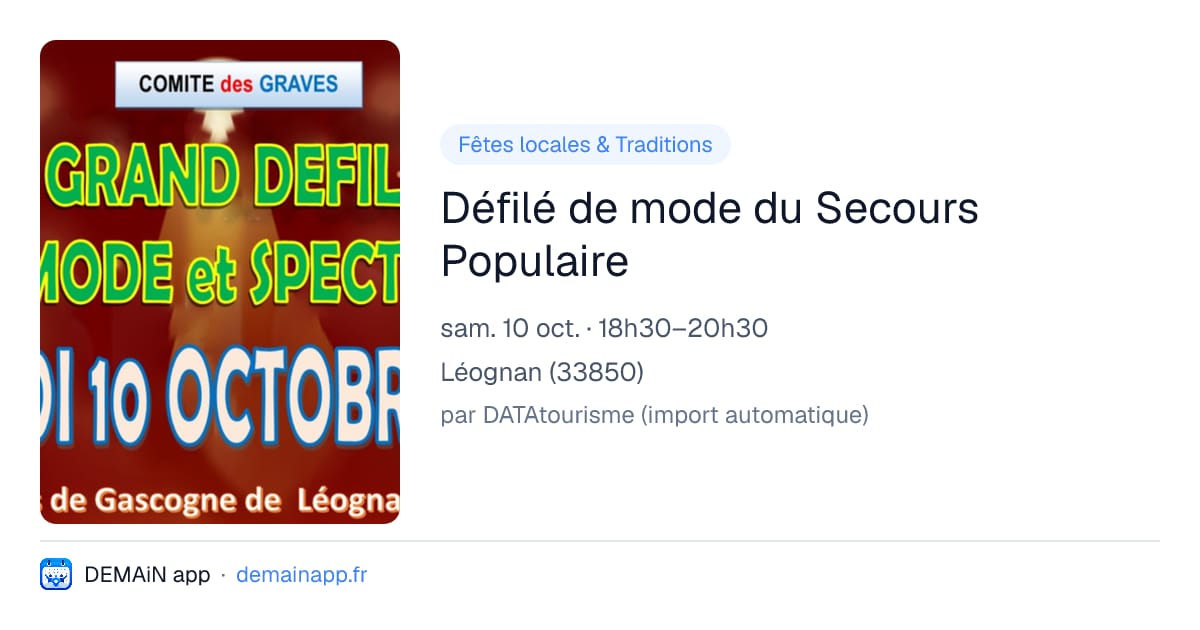 Défilé de mode du Secours Populaire — Léognan