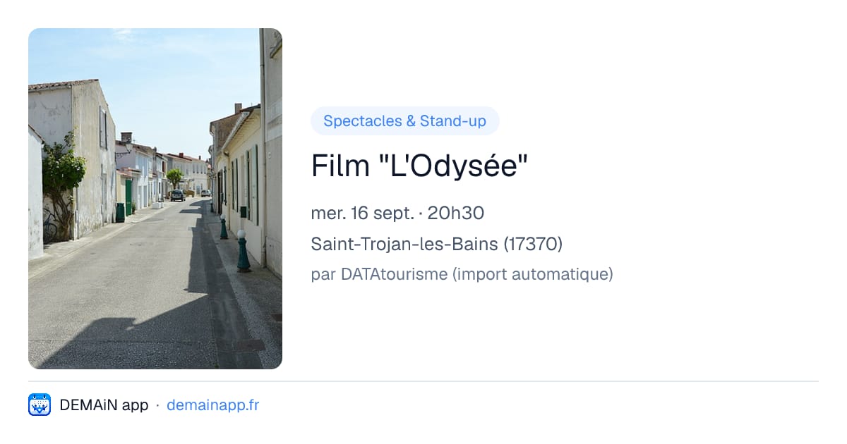 Film "L'Odysée" — Saint-Trojan-les-Bains