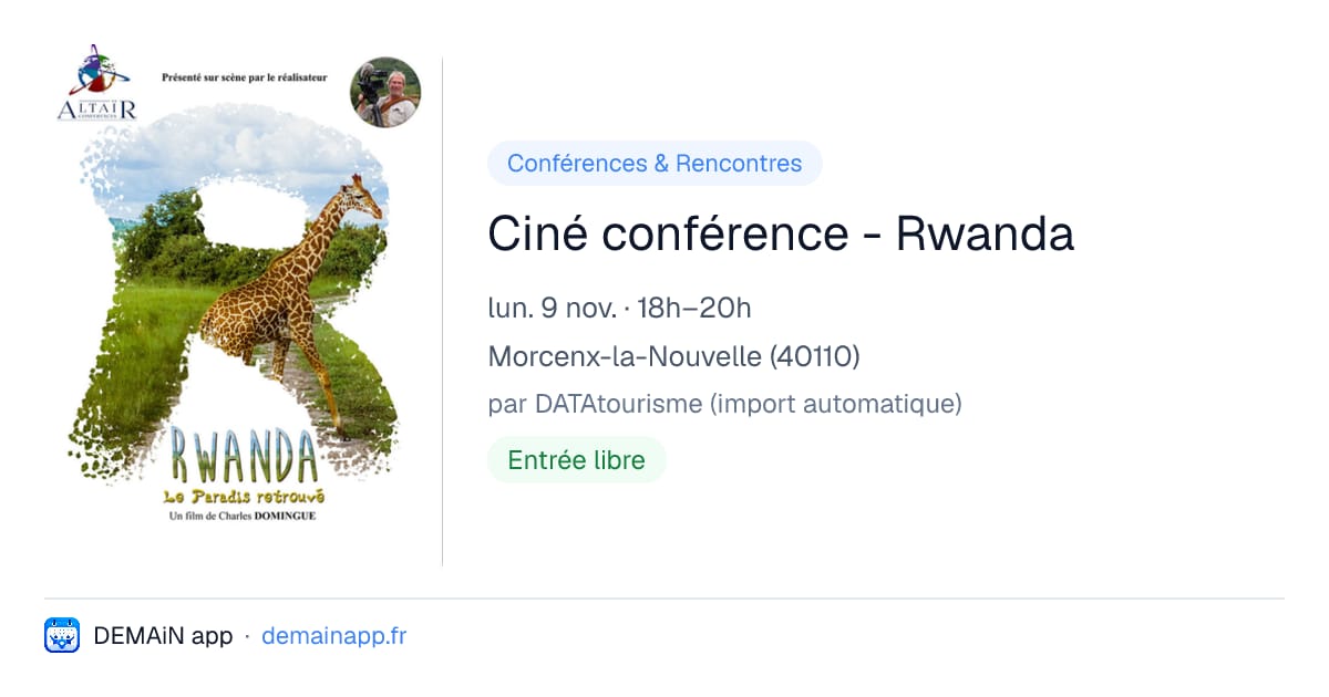 Ciné conférence - Rwanda — Morcenx-la-Nouvelle