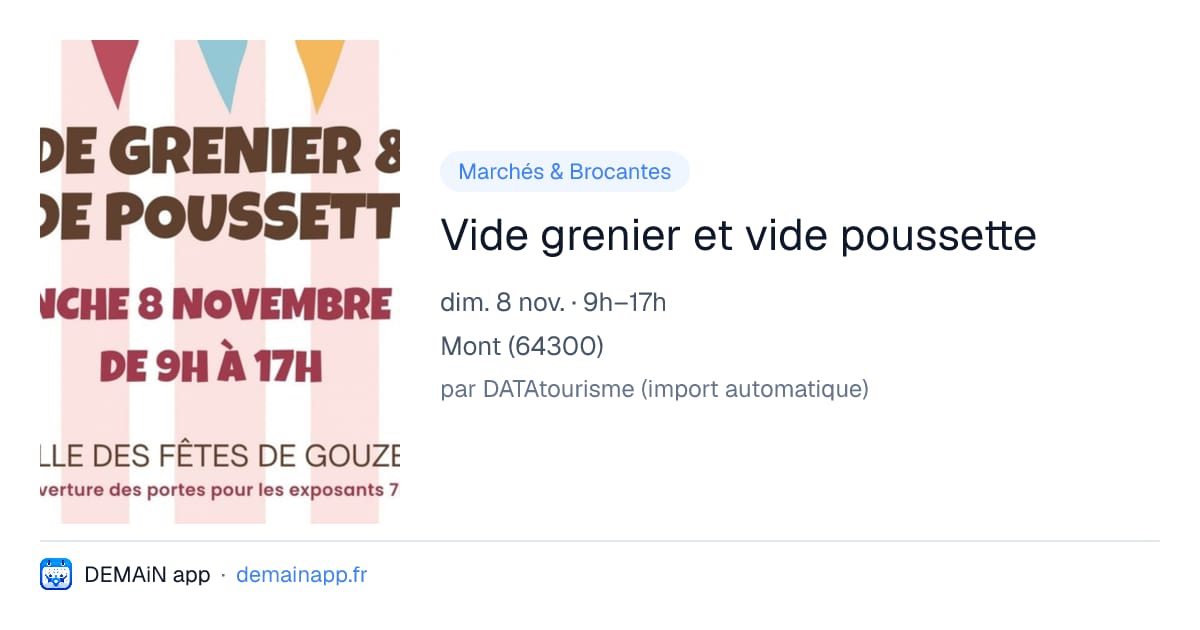 Vide grenier et vide poussette — Mont