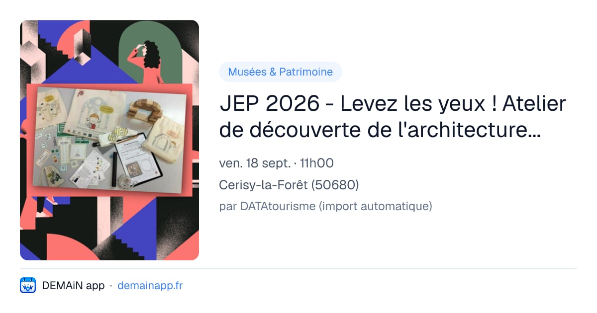 JEP 2026 - Levez les yeux ! Atelier de découverte de l'architecture des abbayes et de la vie monastique — Cerisy-la-Forêt