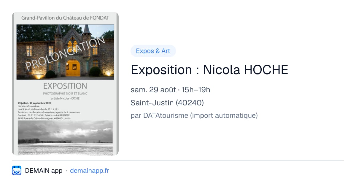 Exposition : Nicola HOCHE — Saint-Justin