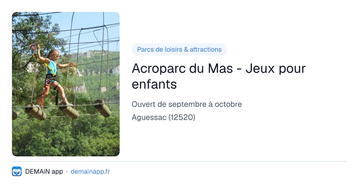 Acroparc du Mas - Jeux pour enfants — Aguessac