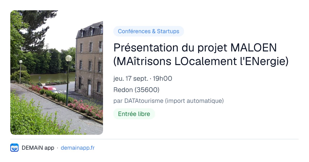 Présentation du projet MALOEN (MAîtrisons LOcalement l'ENergie) — Redon