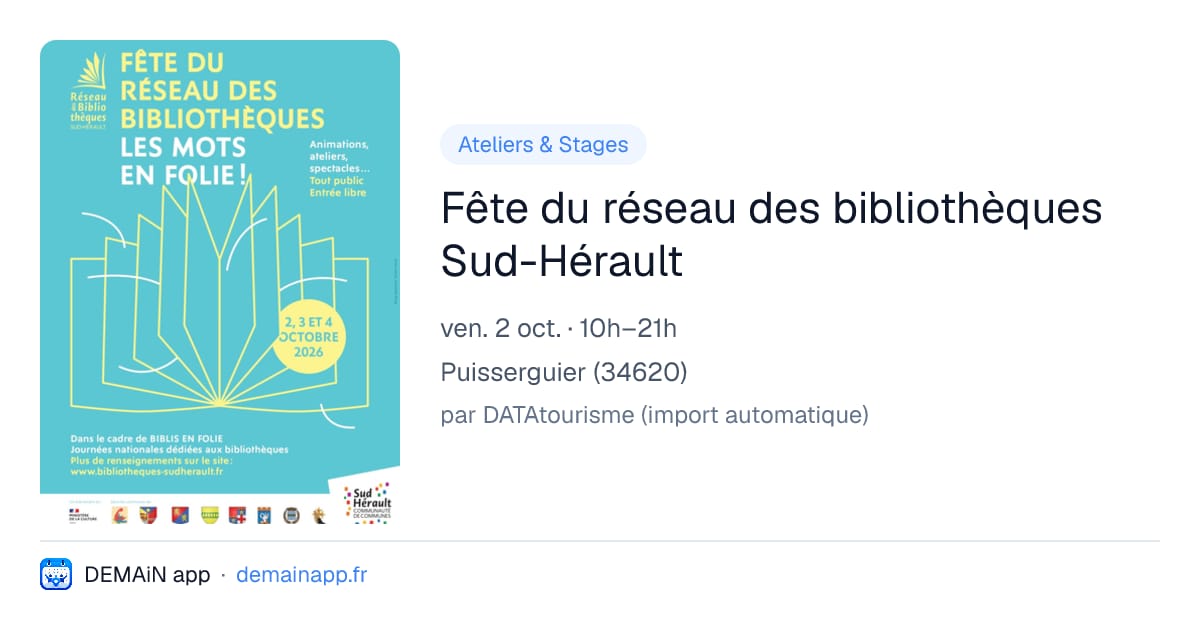 Fête du réseau des bibliothèques Sud-Hérault — Puisserguier