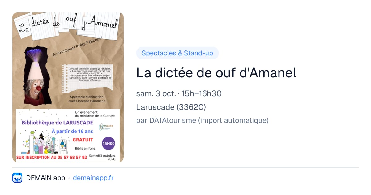 La dictée de ouf d'Amanel — Laruscade