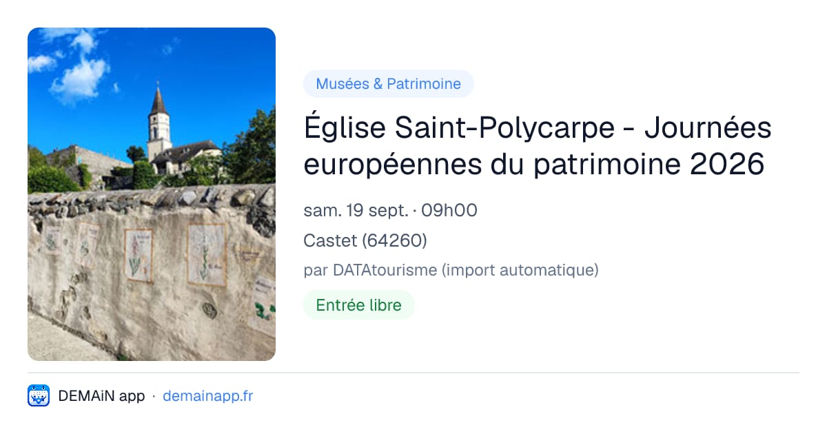Église Saint-Polycarpe - Journées européennes du patrimoine 2026 — Castet