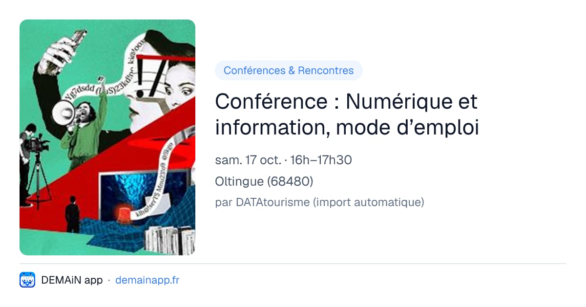 Conférence : Numérique et information, mode d’emploi — Oltingue