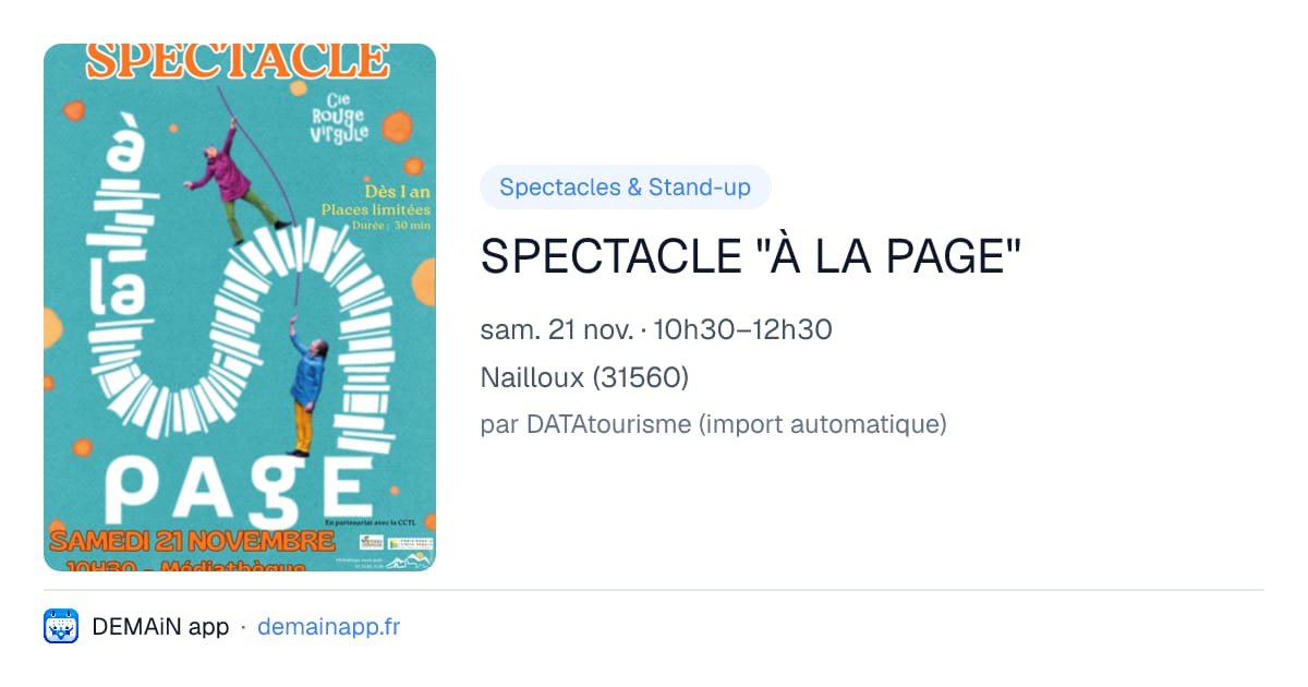SPECTACLE "À LA PAGE" — Nailloux