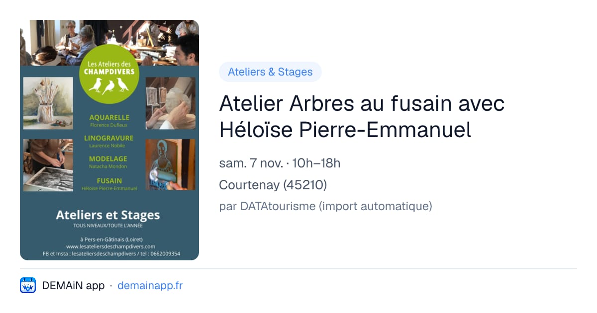 Atelier Arbres au fusain avec Héloïse Pierre-Emmanuel — Courtenay