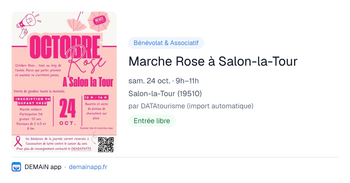 Marche Rose à Salon-la-Tour — Salon-la-Tour