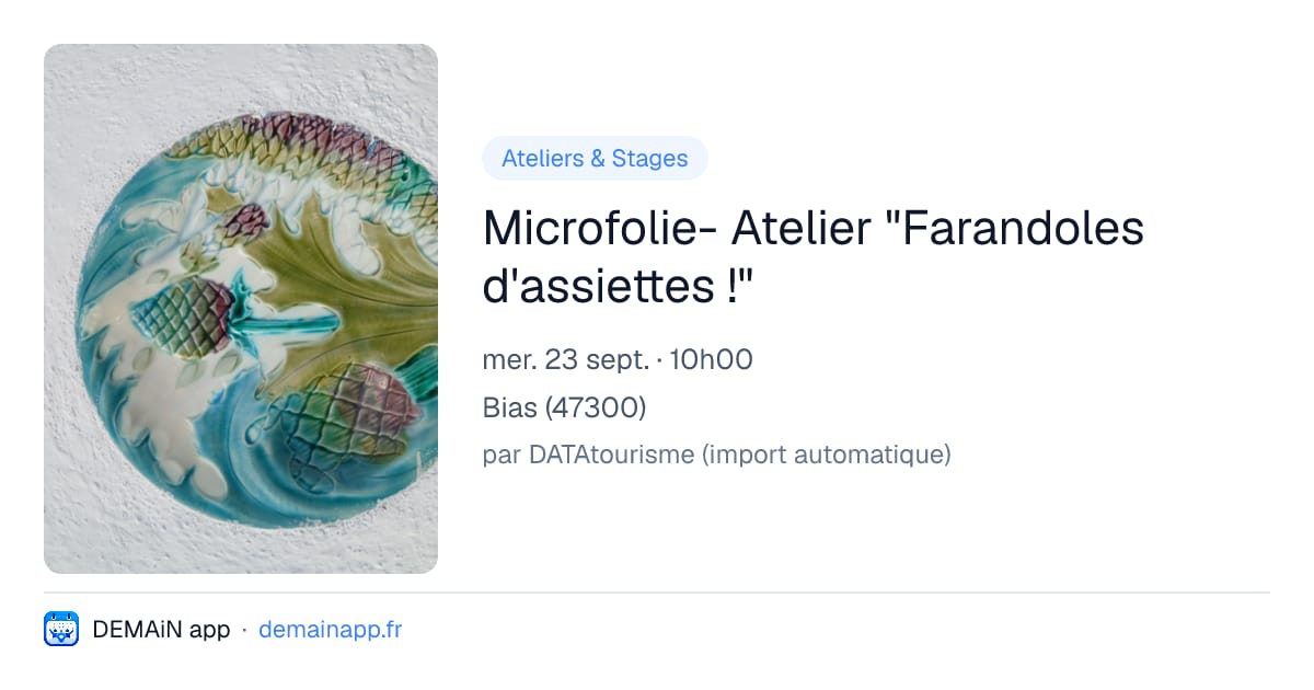 Microfolie- Atelier "Farandoles d'assiettes !" — Bias