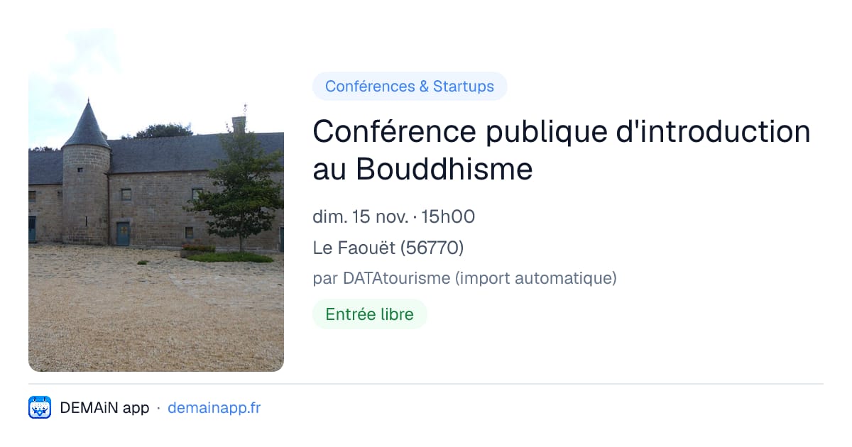 Conférence publique d'introduction au Bouddhisme — Le Faouët