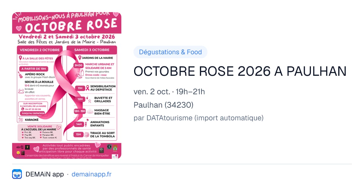 OCTOBRE ROSE 2026 A PAULHAN — Paulhan