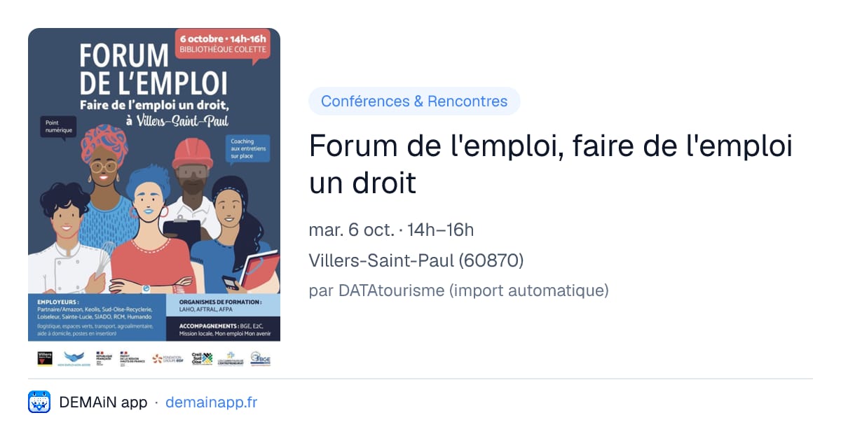 Forum de l'emploi, faire de l'emploi un droit — Villers-Saint-Paul