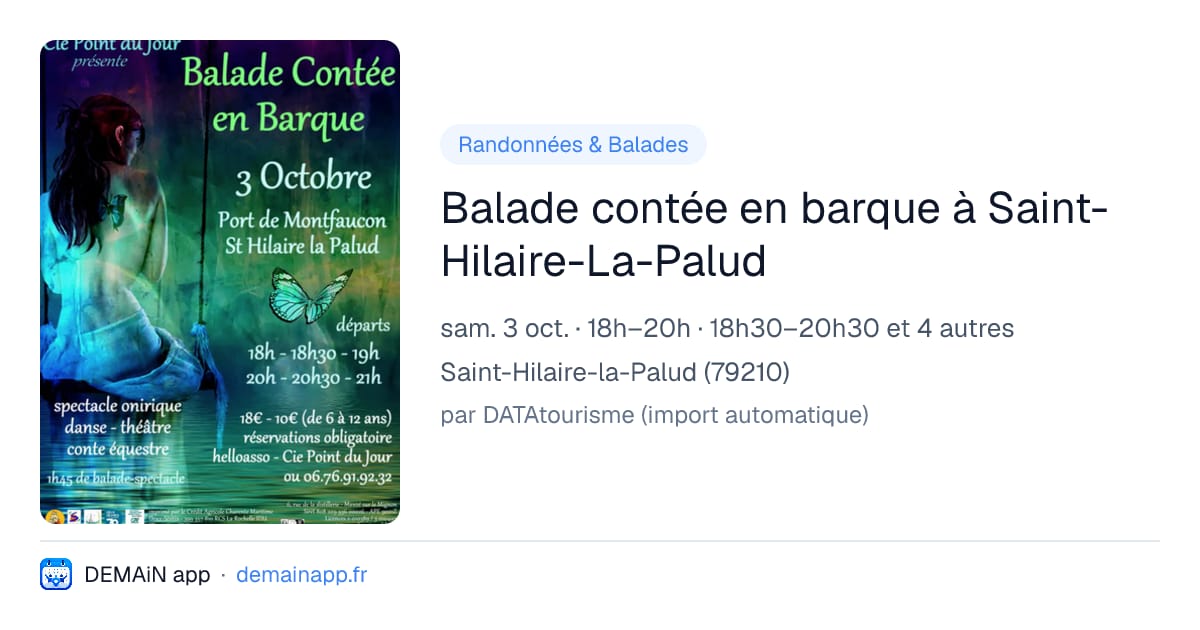 Balade contée en barque à Saint-Hilaire-La-Palud — Saint-Hilaire-la-Palud
