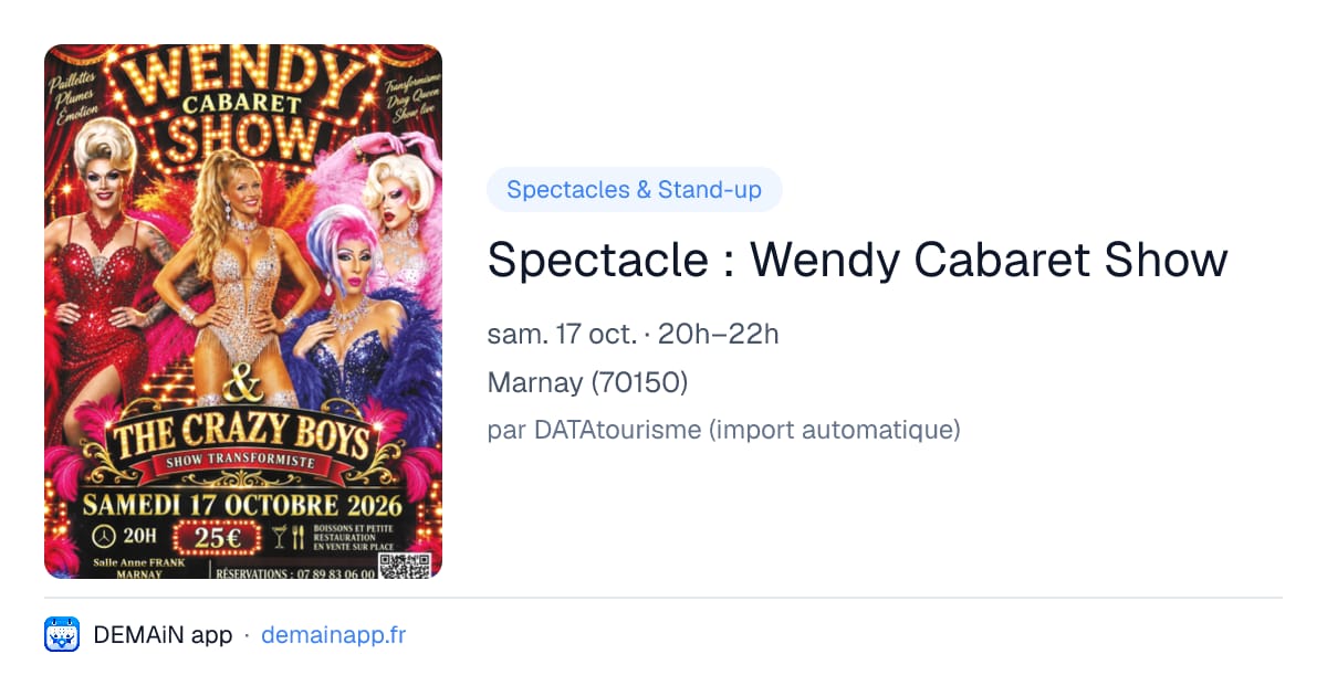 Spectacle : Wendy Cabaret Show — Marnay